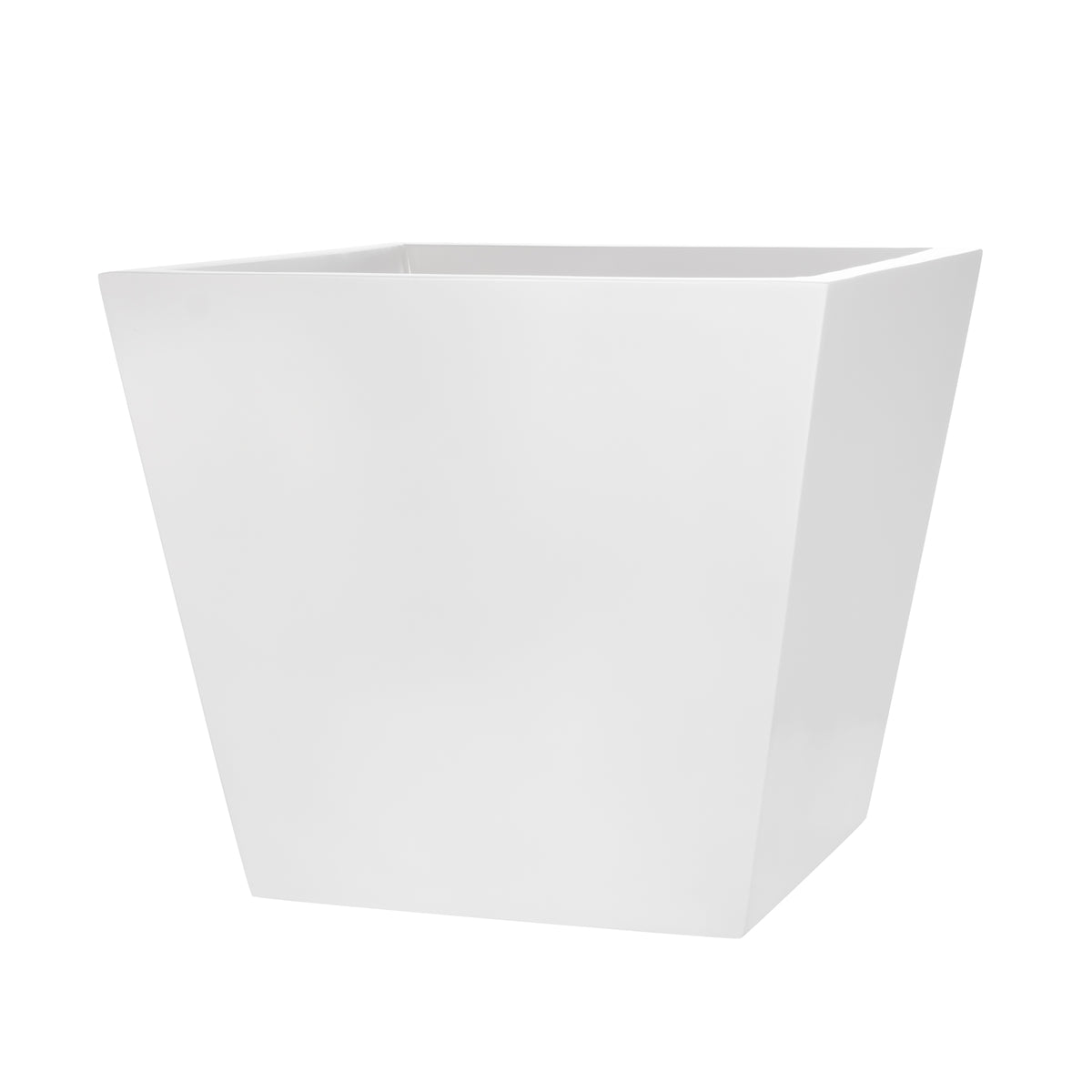 White Saratoga Square Fiberglass Planter Box 