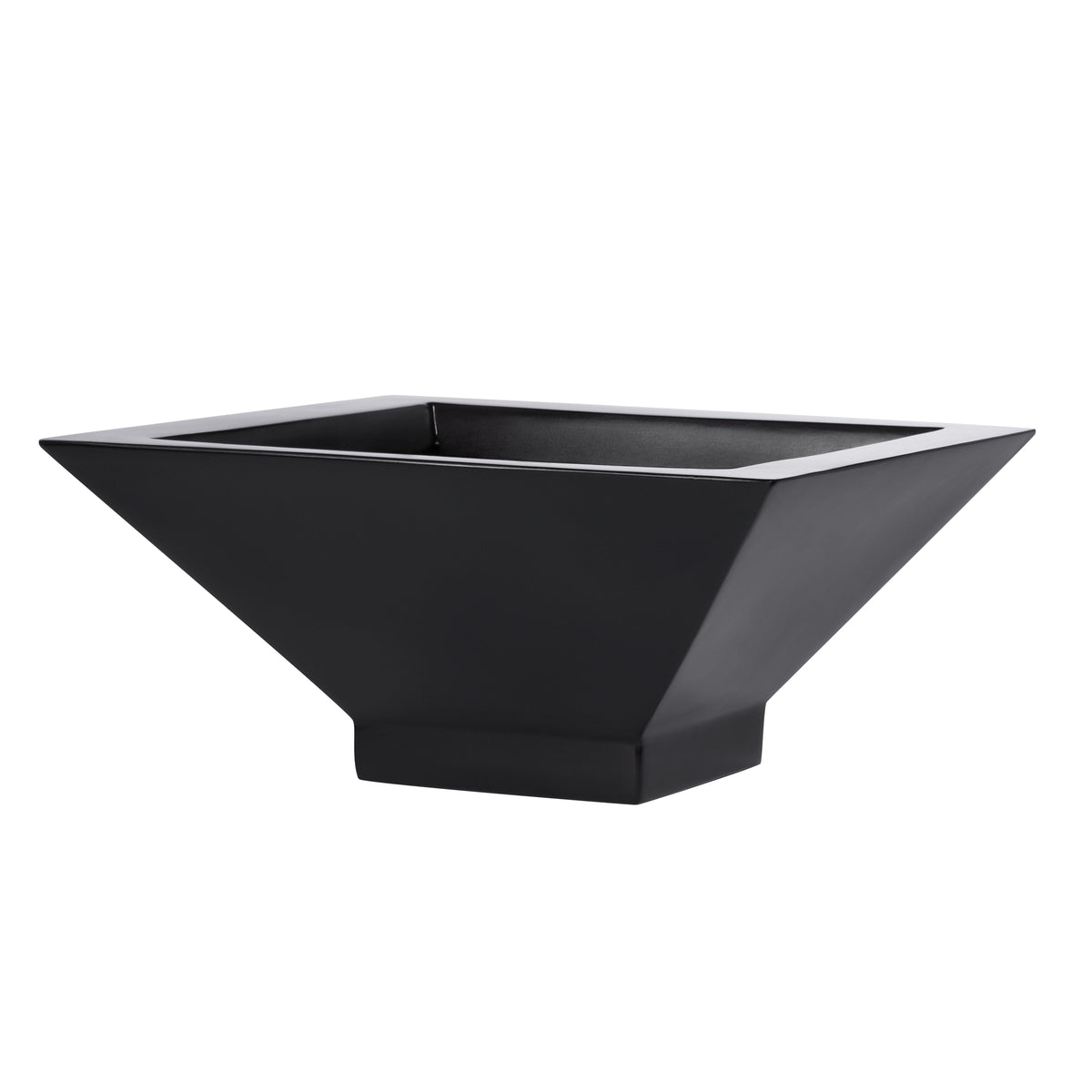 Black Sausalito Square Bowl Fiberglass Planter 