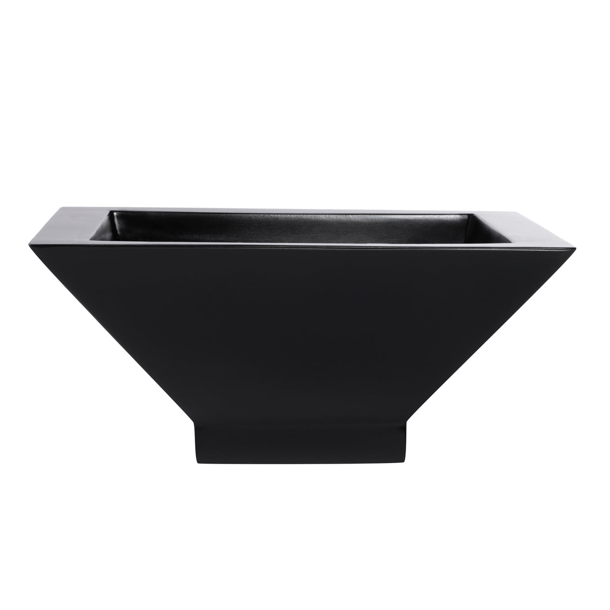 Black Sausalito Square Bowl Fiberglass Planter 