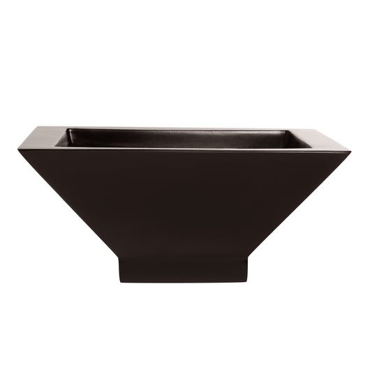 Brown Sausalito Square Bowl Fiberglass Planter 