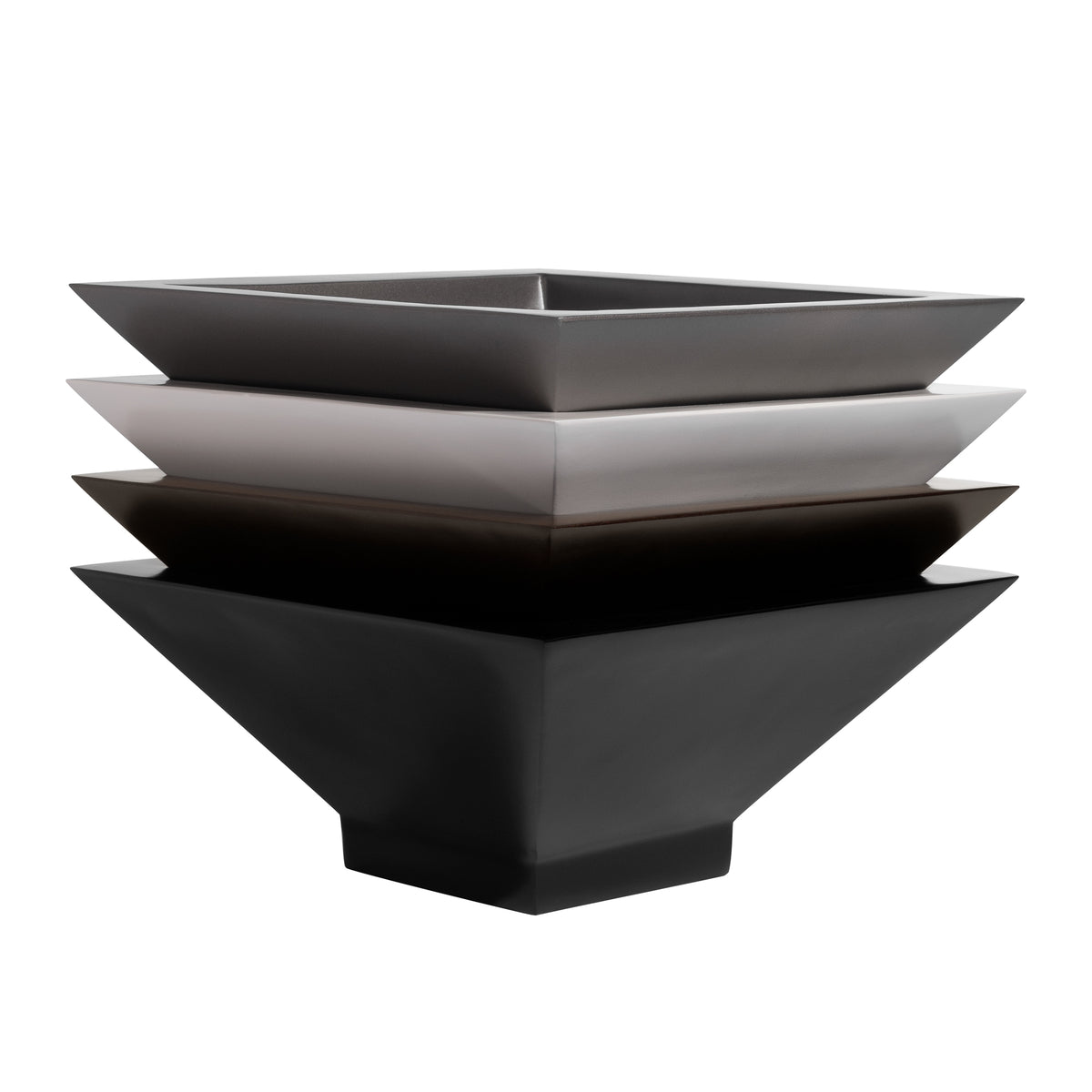 Sausalito Square Bowl Fiberglass Planter Set