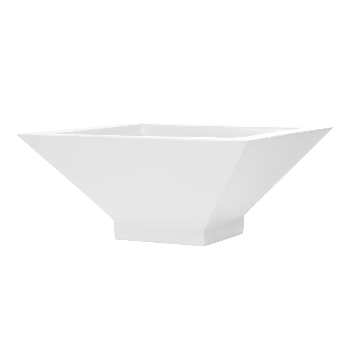 White Sausalito Square Bowl Fiberglass Planter 