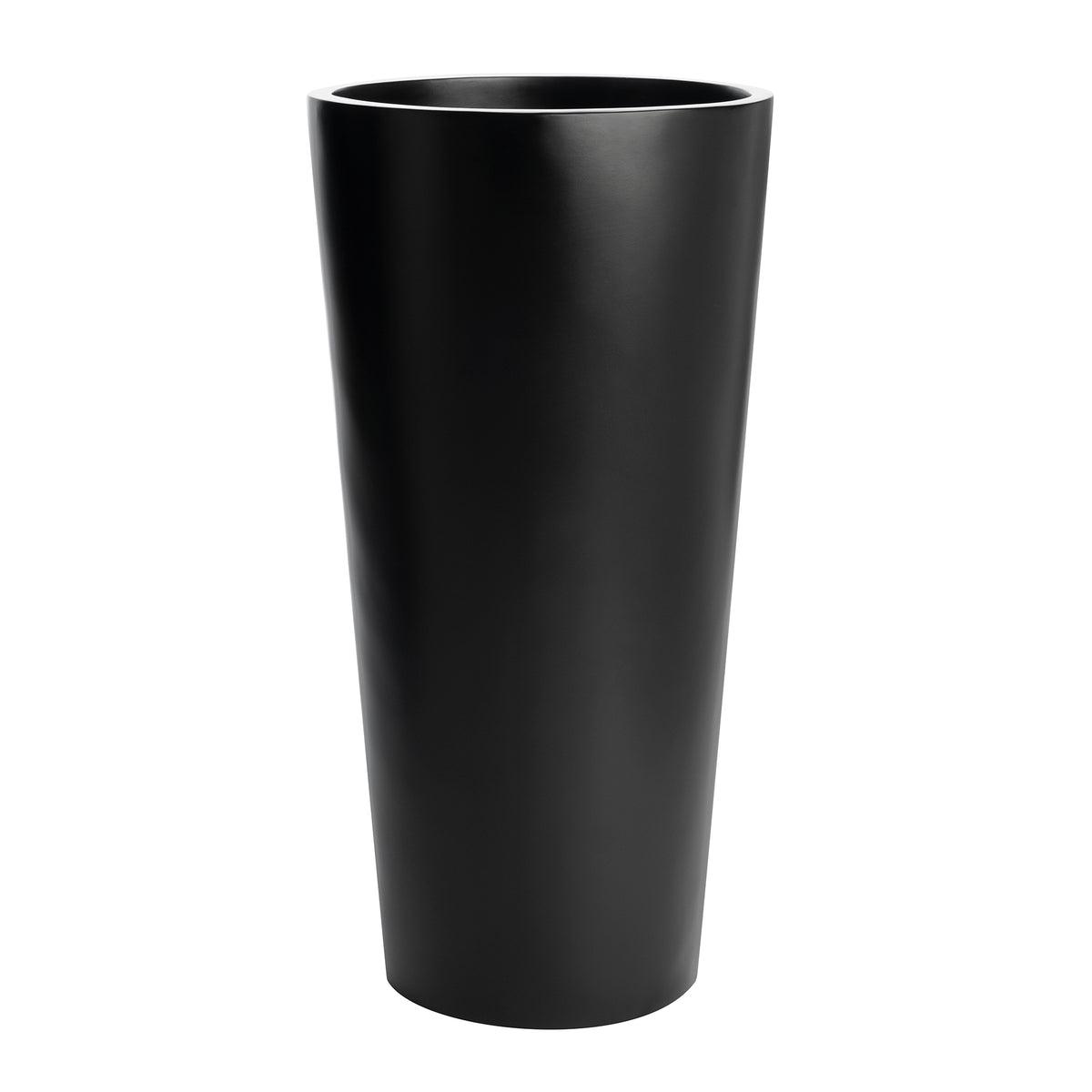 Black Sonoma Tall Cylinder Fiberglass Planter 