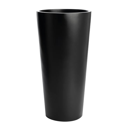 Black Sonoma Tall Cylinder Fiberglass Planter 