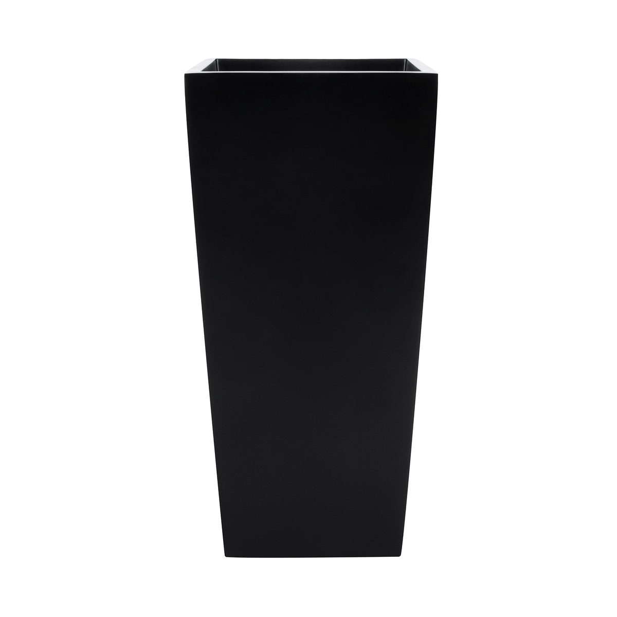 Black Windsor Tall Square Fiberglass Planter 
