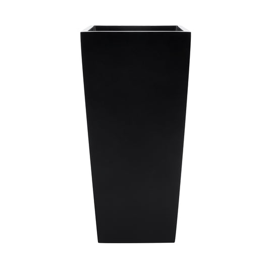 Black Windsor Tall Square Fiberglass Planter 