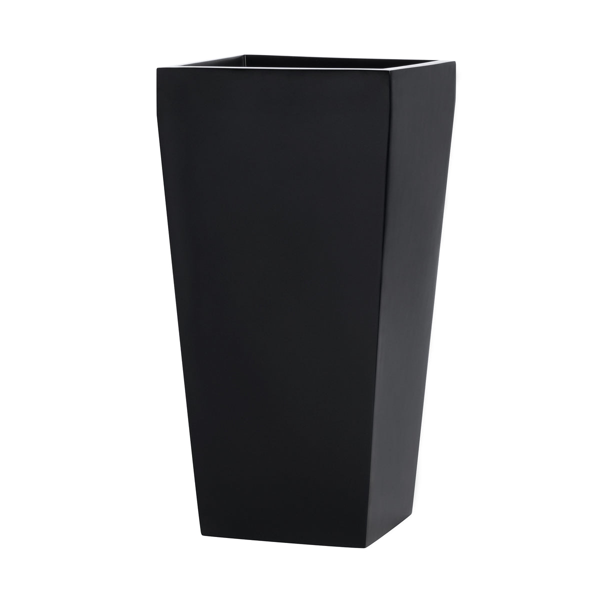 Black Windsor Tall Square Fiberglass Planter 