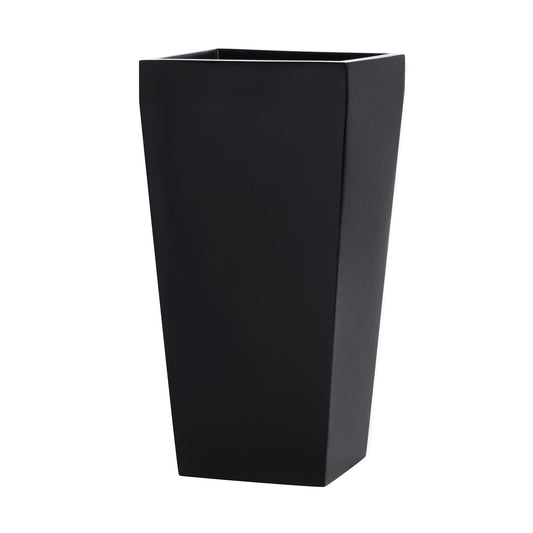 Black Windsor Tall Square Fiberglass Planter 