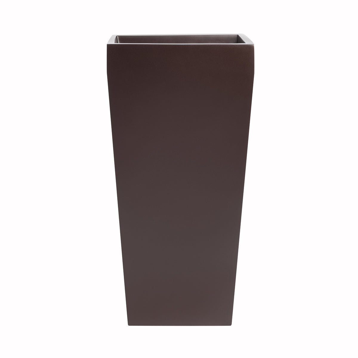 Brown Windsor Tall Square Fiberglass Planter 