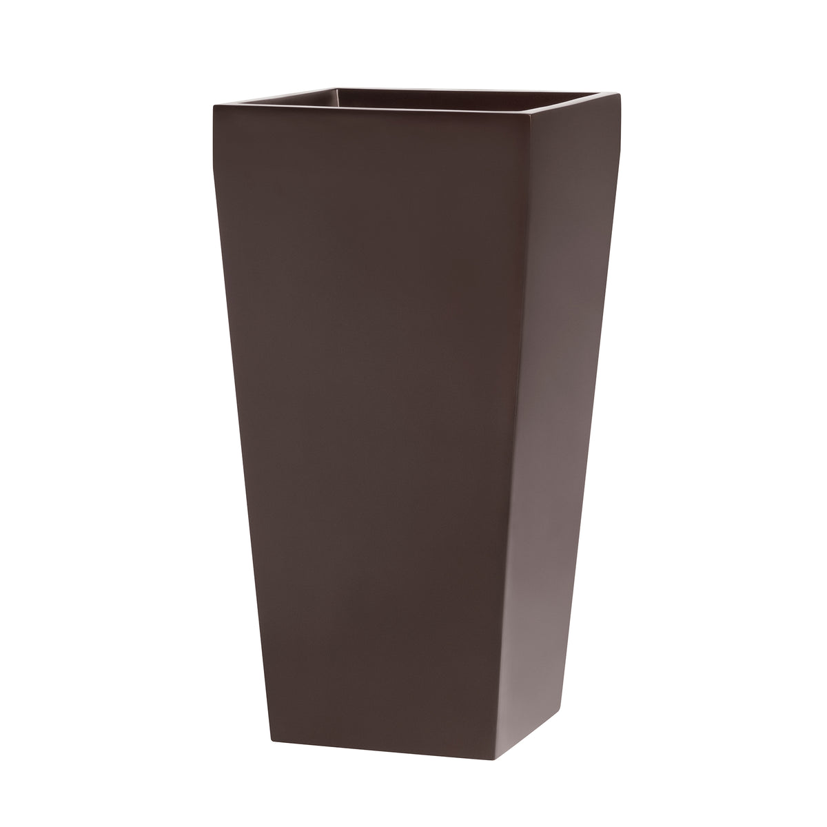 Brown Windsor Tall Square Fiberglass Planter 