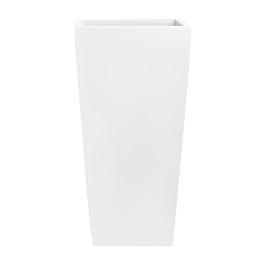 White Windsor Tall Square Fiberglass Planter 