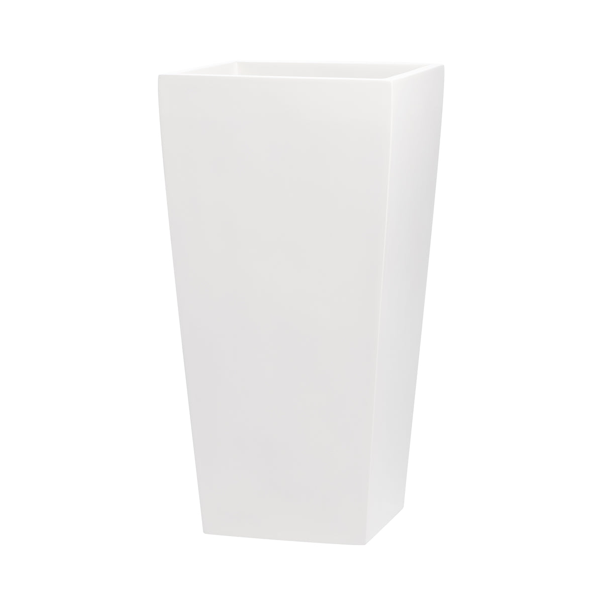 White Windsor Tall Square Fiberglass Planter 