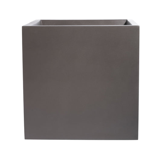 Grey Dixon Square Cube Fiberglass Planter Box 