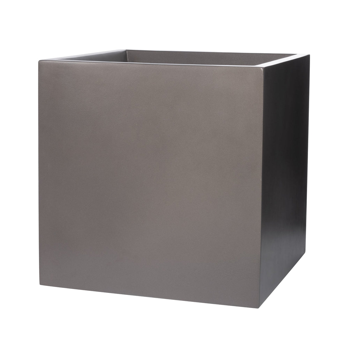 Grey Dixon Square Cube Fiberglass Planter Box 