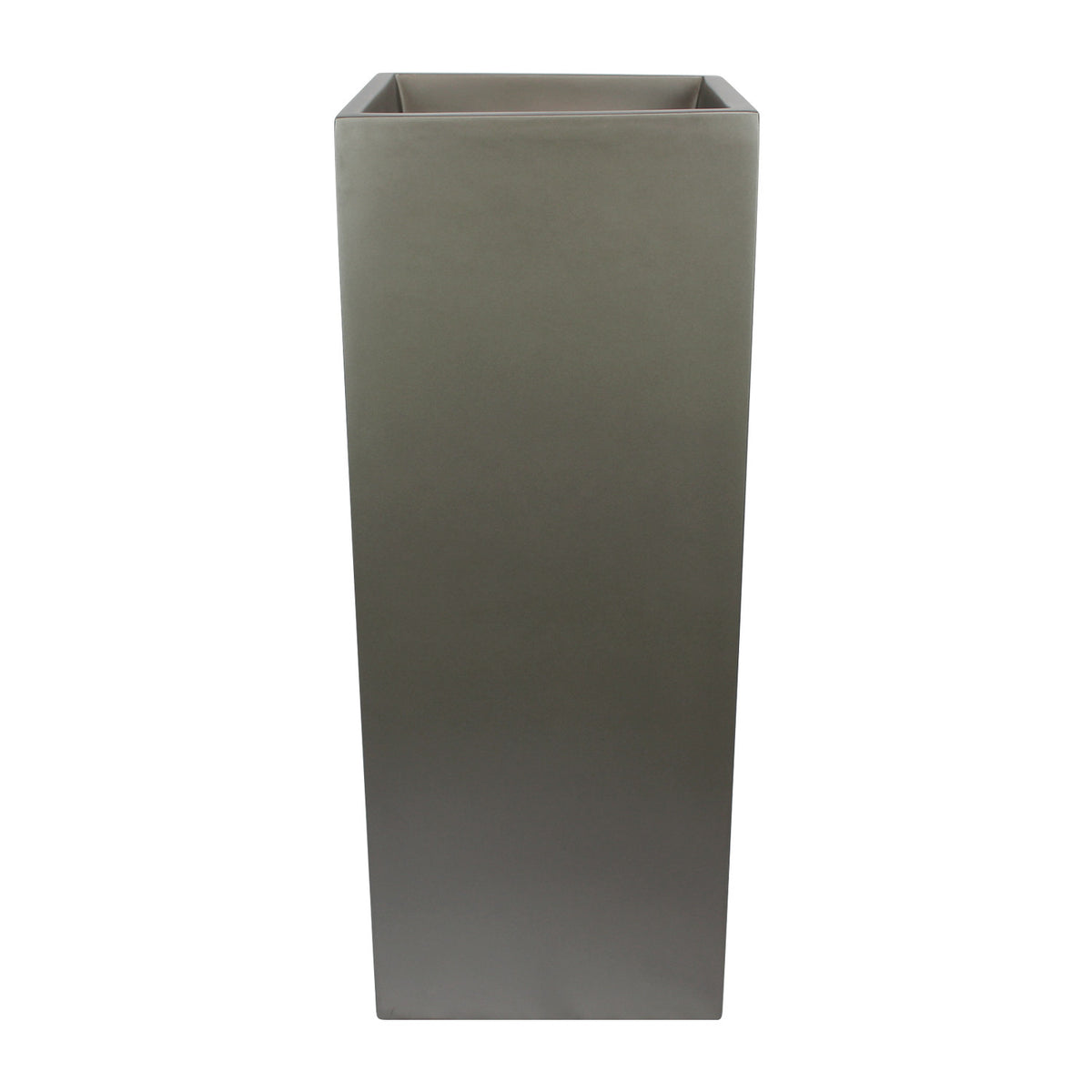 Grey Belvedere Tall Square Cube Fiberglass Planter Box 