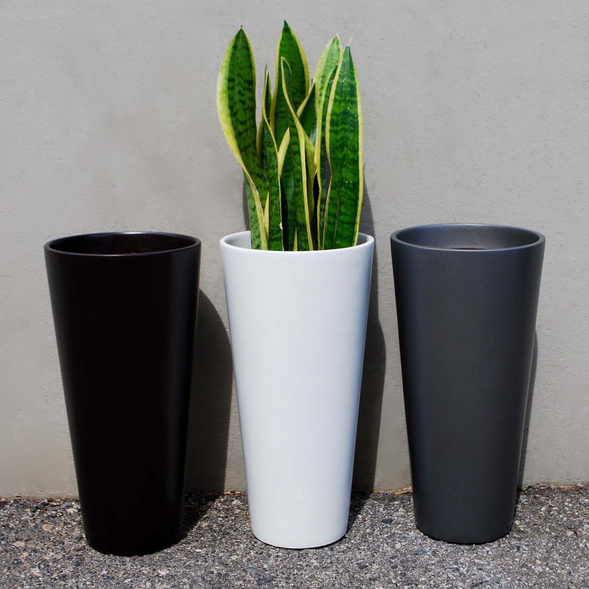 Sonoma Tall Cylinder Fiberglass Planter Outdoor